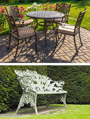 Powder coated wrought iron patio deals furniture