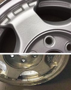 wheel rim powder coating before after